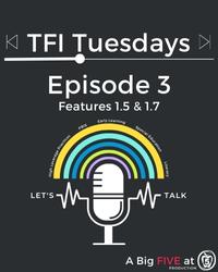 TFI Tuesday logo with podcast microphone and black background